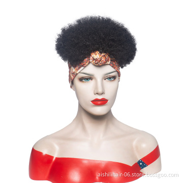 Wholesale vendors  headband wig black kinky curly snythetic headband wigs for black women